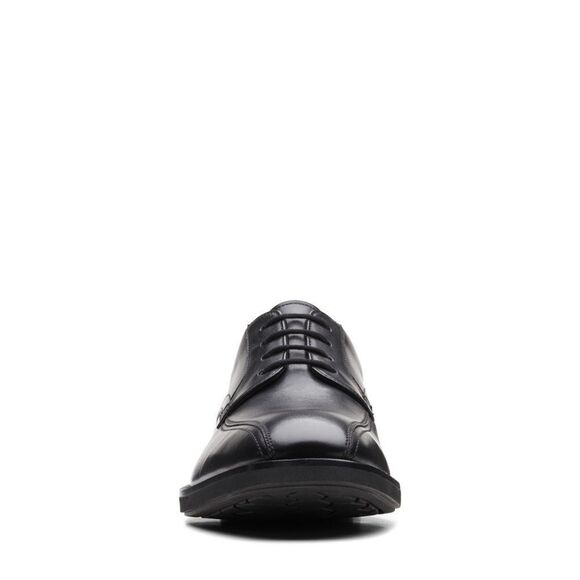 Clarks Un Hugh Way Black Leather Shoes Size 7.5 M - Picture 4 of 10